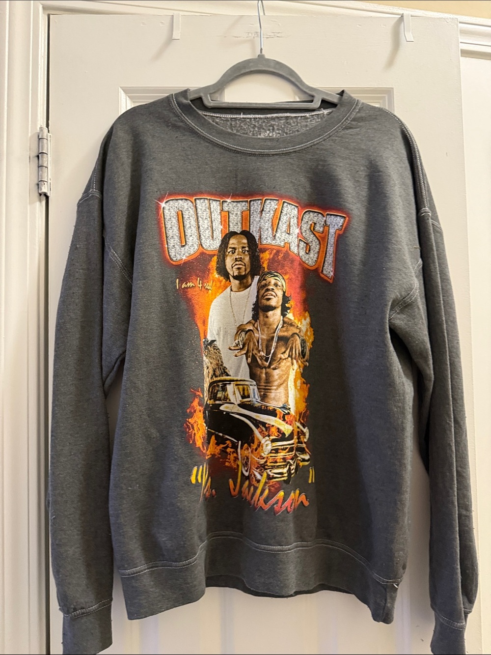 PacSun Charcoal OutKast Graphic Crewneck Sweatshirt